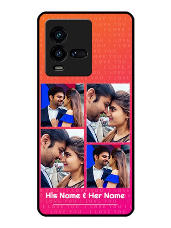 Custom iQOO 9T 5G Custom Glass Phone Case - I Love You Pink Design