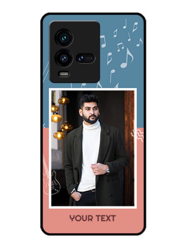 Custom iQOO 9T 5G Photo Printing on Glass Case - with Color Musical Note Design