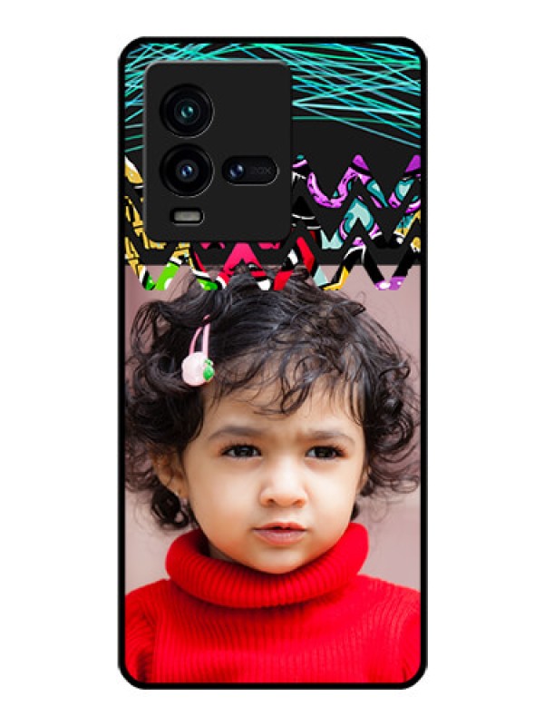 Custom iQOO 9T 5G Personalized Glass Phone Case - Neon Abstract Design