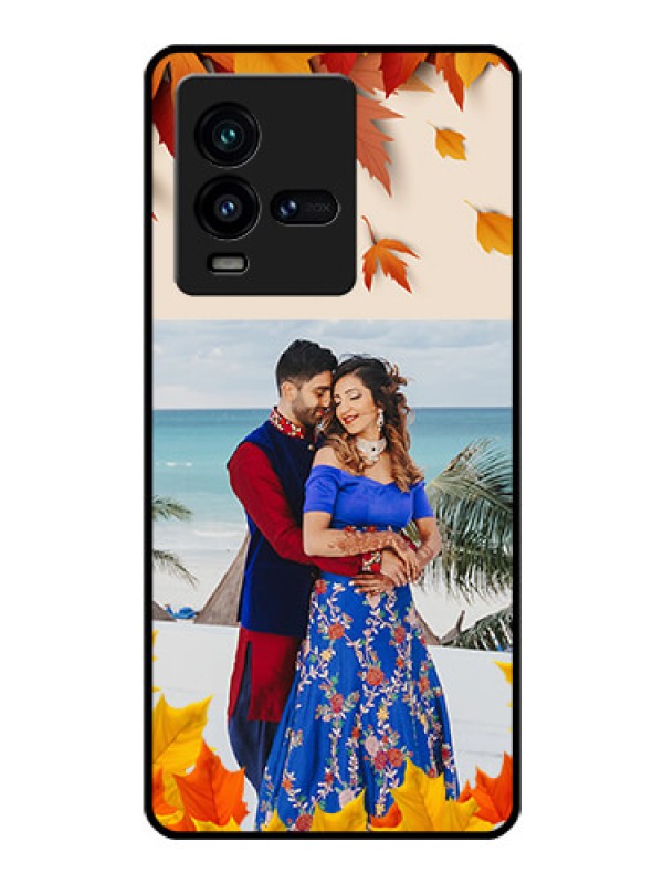 Custom iQOO 9T 5G Photo Printing on Glass Case - Autumn Maple Leaves Design