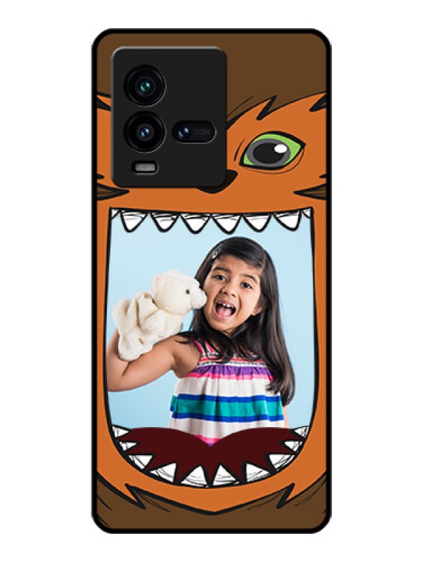 Custom iQOO 9T 5G Photo Printing on Glass Case - Owl Monster Back Case Design