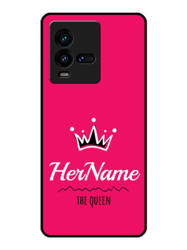 Custom iQOO 9T 5G Glass Phone Case Queen with Name
