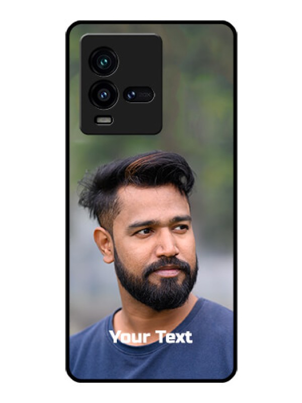 Custom iQOO 9T 5G Glass Mobile Cover: Photo with Text