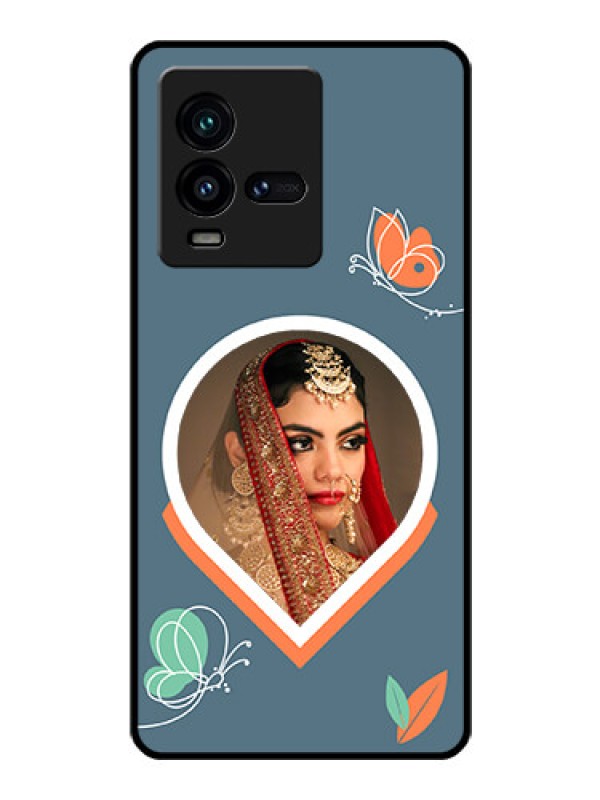 Custom iQOO 9T 5G Custom Glass Mobile Case - Droplet Butterflies Design