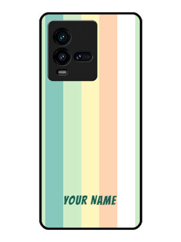 Custom iQOO 9T 5G Photo Printing on Glass Case - Multi-colour Stripes Design