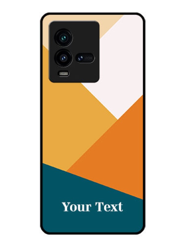 Custom iQOO 9T 5G Personalized Glass Phone Case - Stacked Multi-colour Design