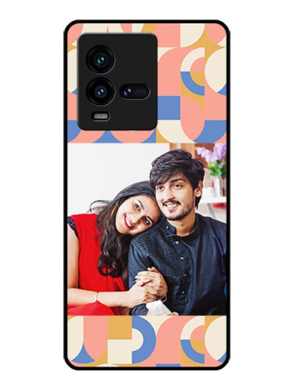 Custom iQOO 9T 5G Photo Printing on Glass Case - Semi-circle Maze Pattern Design