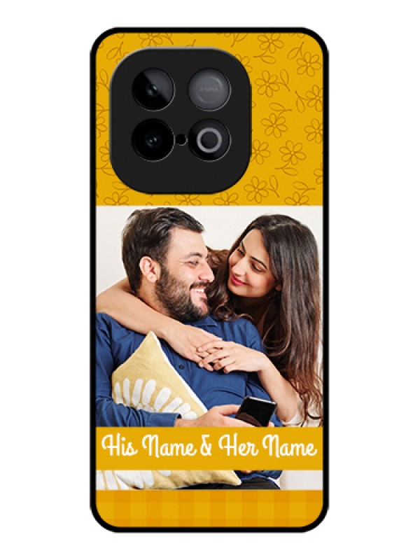 Custom iQOO Neo 10 5G Custom Glass Phone Case - Yellow Floral Design