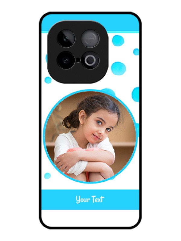Custom iQOO Neo 10 5G Custom Glass Phone Case - Blue Bubbles Pattern Design