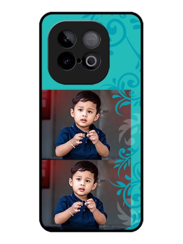 Custom iQOO Neo 10 5G Custom Glass Phone Case - With Photo And Green Floral Design