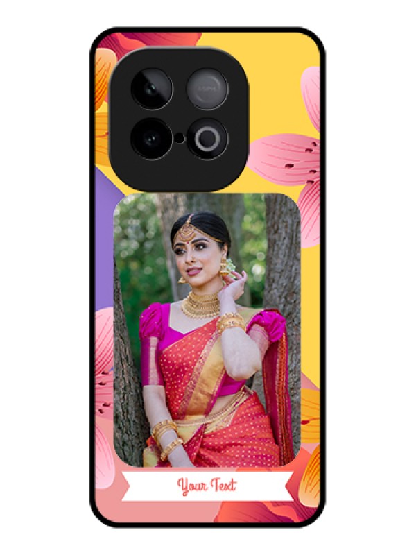 Custom iQOO Neo 10 5G Custom Glass Phone Case - 3 Image With Vintage Floral Design