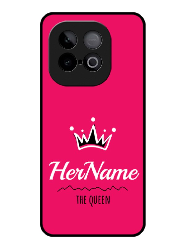 Custom iQOO Neo 10 5G Custom Glass Phone Case - Queen With Name Design