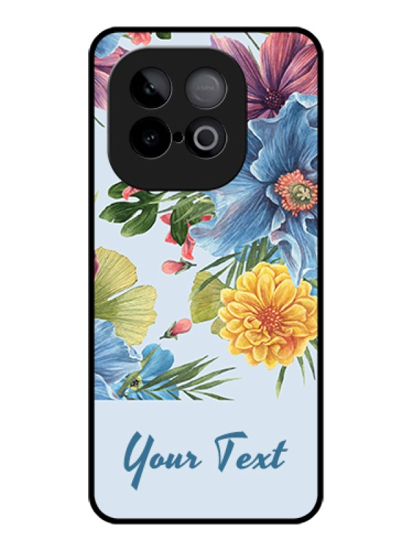 Custom iQOO Neo 10 5G Custom Glass Phone Case - Stunning Watercolored Flowers Painting Design