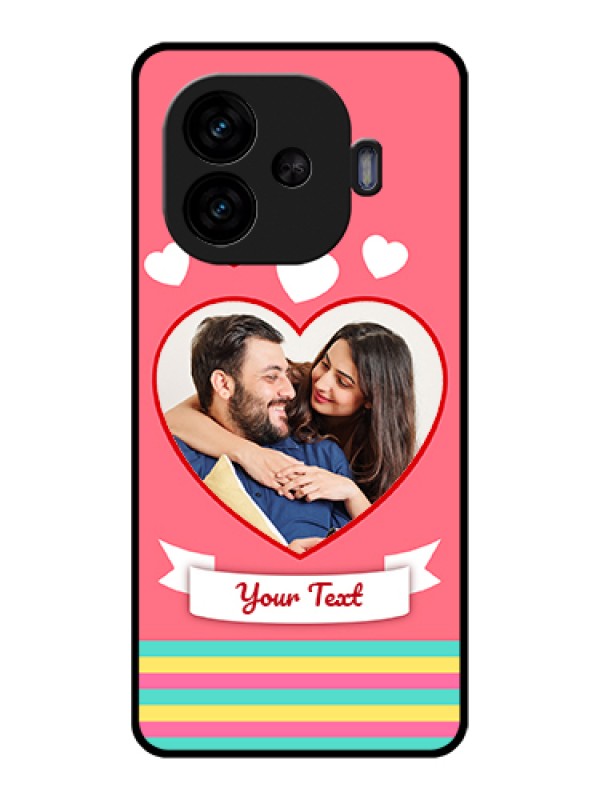 Custom iQOO Neo 10R 5G Custom Glass Phone Case - Love Shapes Doodle Design