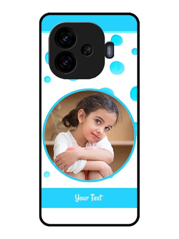 Custom iQOO Neo 10R 5G Custom Glass Phone Case - Blue Bubbles Pattern Design