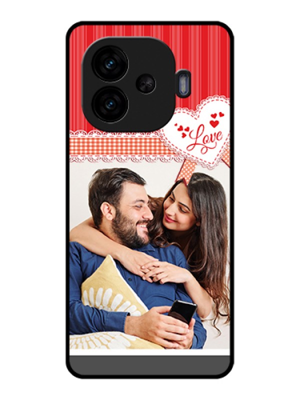 Custom iQOO Neo 10R 5G Custom Glass Phone Case - Red Love Pattern Design