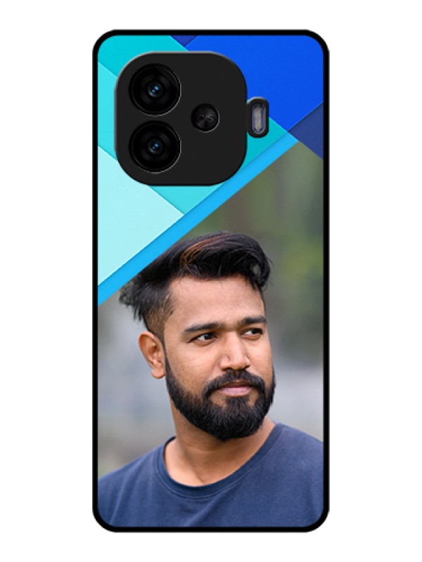 Custom iQOO Neo 10R 5G Custom Glass Phone Case - Blue Pattern Design