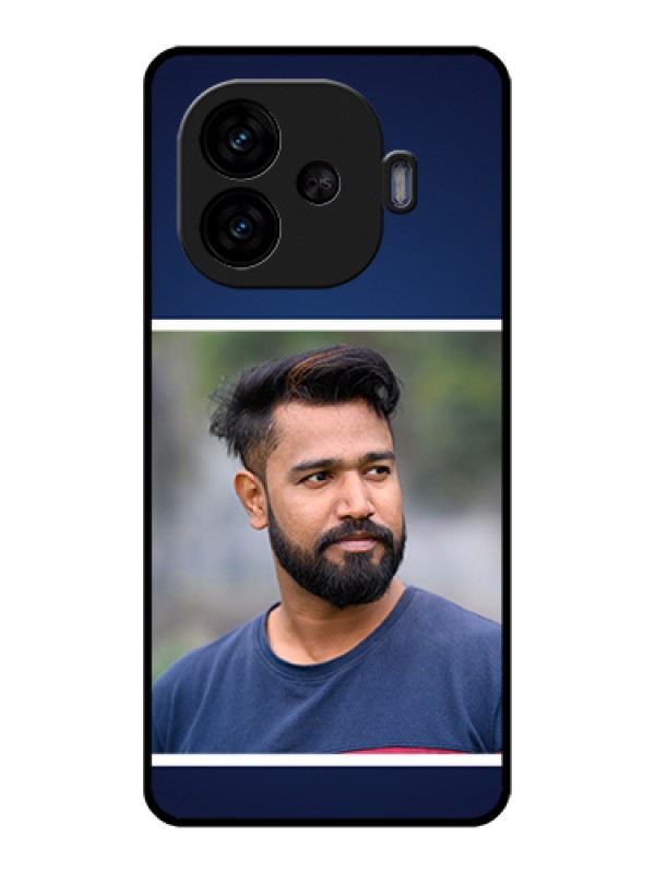 Custom iQOO Neo 10R 5G Custom Glass Phone Case - Simple Royal Blue Design