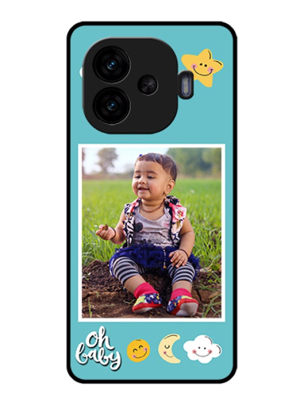 Custom iQOO Neo 10R 5G Custom Glass Phone Case - Smiley Kids Stars Design