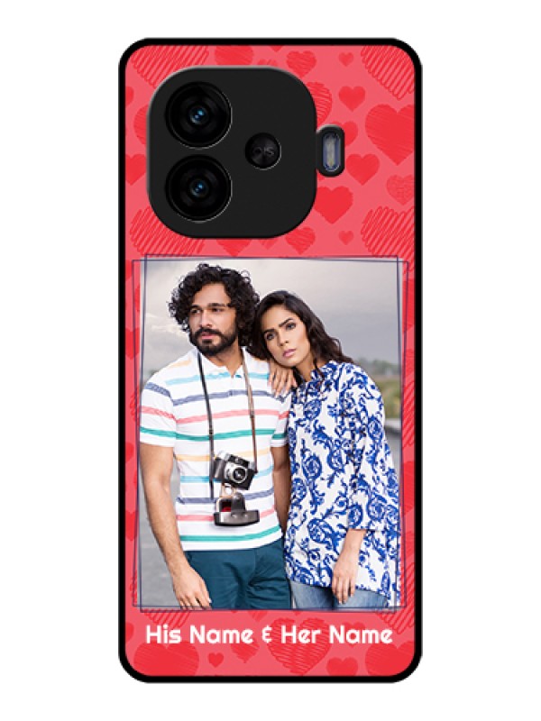 Custom iQOO Neo 10R 5G Custom Glass Phone Case - With Red Heart Symbols Design