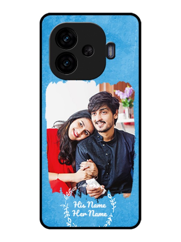 Custom iQOO Neo 10R 5G Custom Glass Phone Case - Blue Color Vintage Design