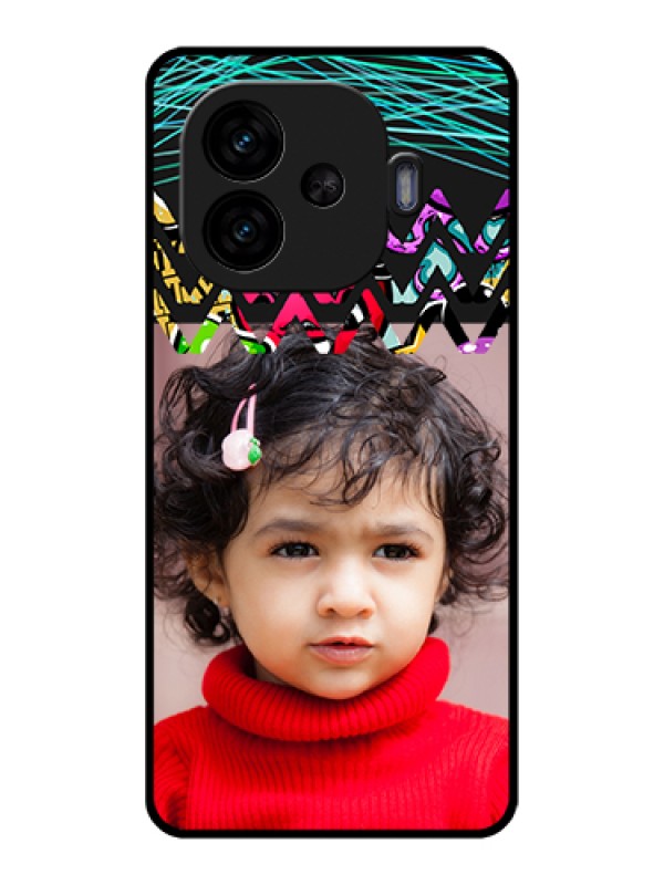 Custom iQOO Neo 10R 5G Custom Glass Phone Case - Neon Abstract Design