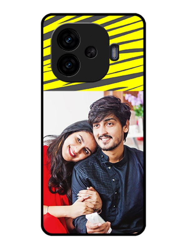 Custom iQOO Neo 10R 5G Custom Glass Phone Case - Yellow Abstract Design