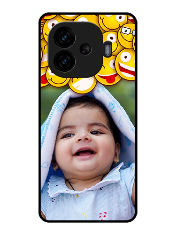 Custom iQOO Neo 10R 5G Custom Glass Phone Case - With Smiley Emoji Design