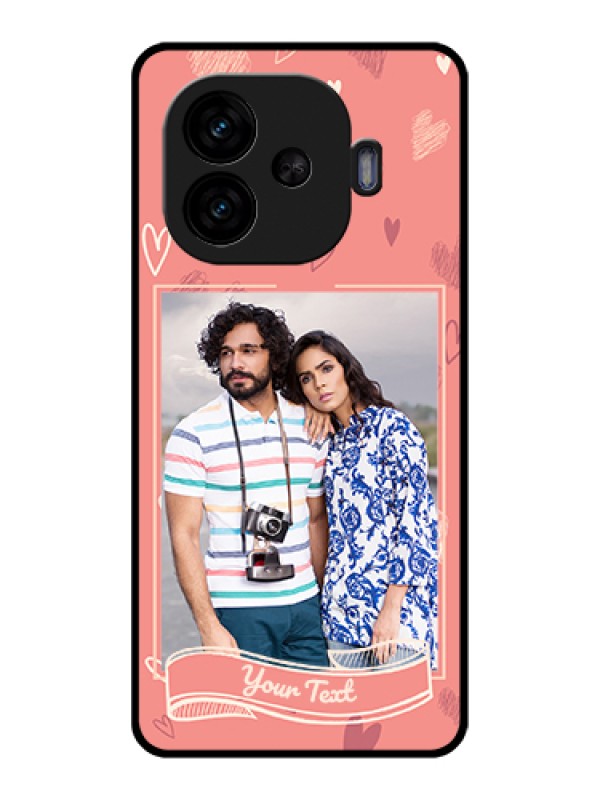 Custom iQOO Neo 10R 5G Custom Glass Phone Case - Love Doodle Art Design