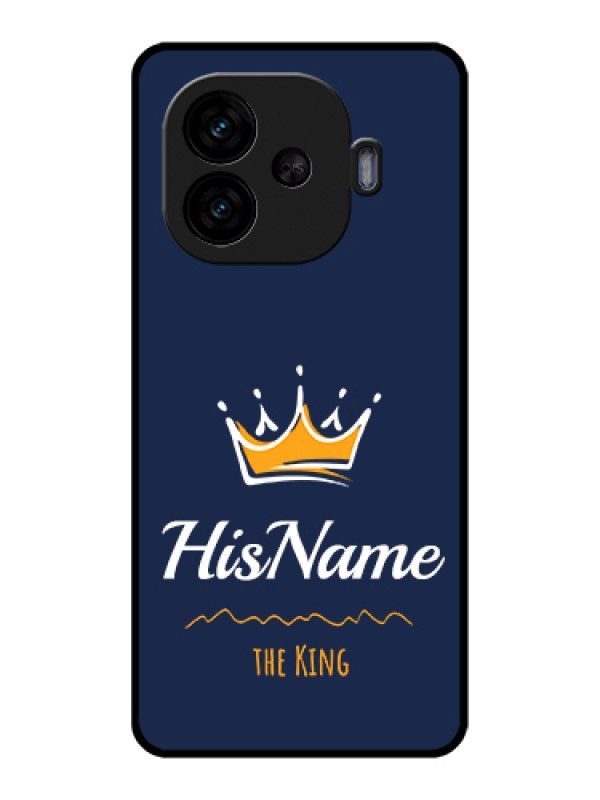 Custom iQOO Neo 10R 5G Custom Glass Phone Case - King With Name Design