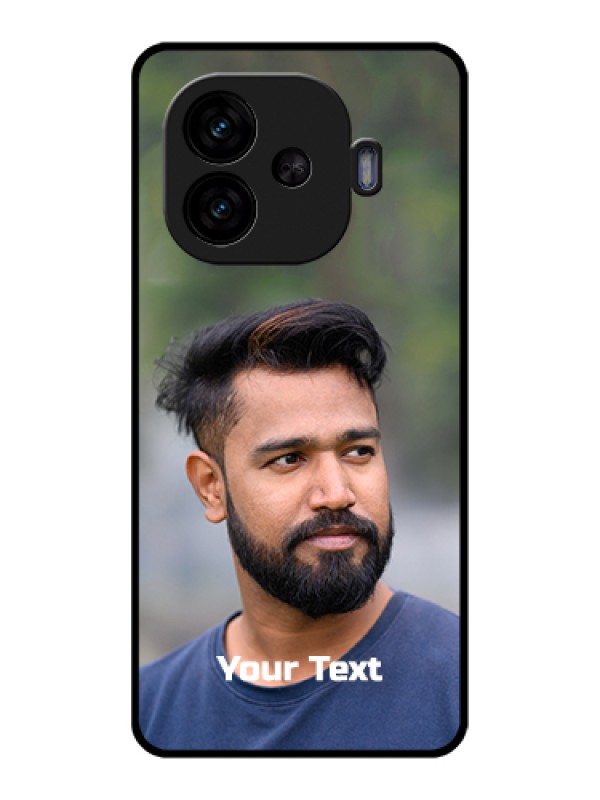 Custom iQOO Neo 10R 5G Custom Glass Phone Case - Photo With Text Design