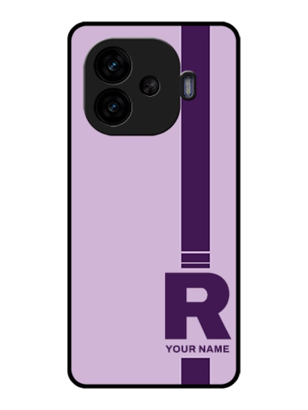 Custom iQOO Neo 10R 5G Custom Glass Phone Case - Simple Dual Tone Stripe With Name Design