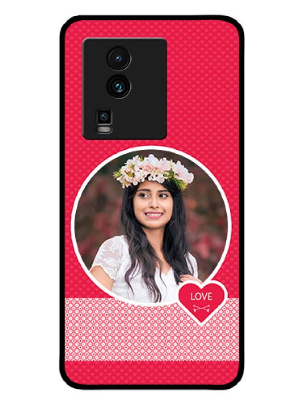 Custom iQOO Neo 7 5G Personalised Glass Phone Case - Pink Pattern Design