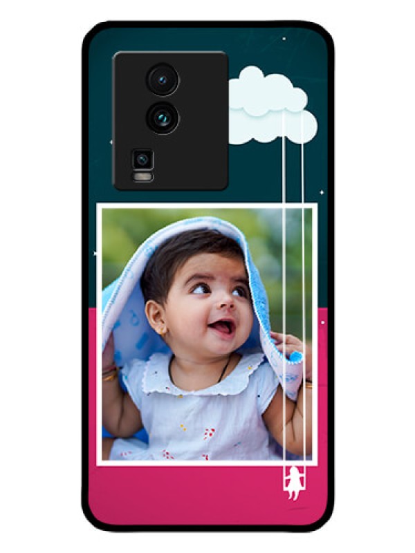 Custom iQOO Neo 7 5G Custom Glass Phone Case - Cute Girl with Cloud Design