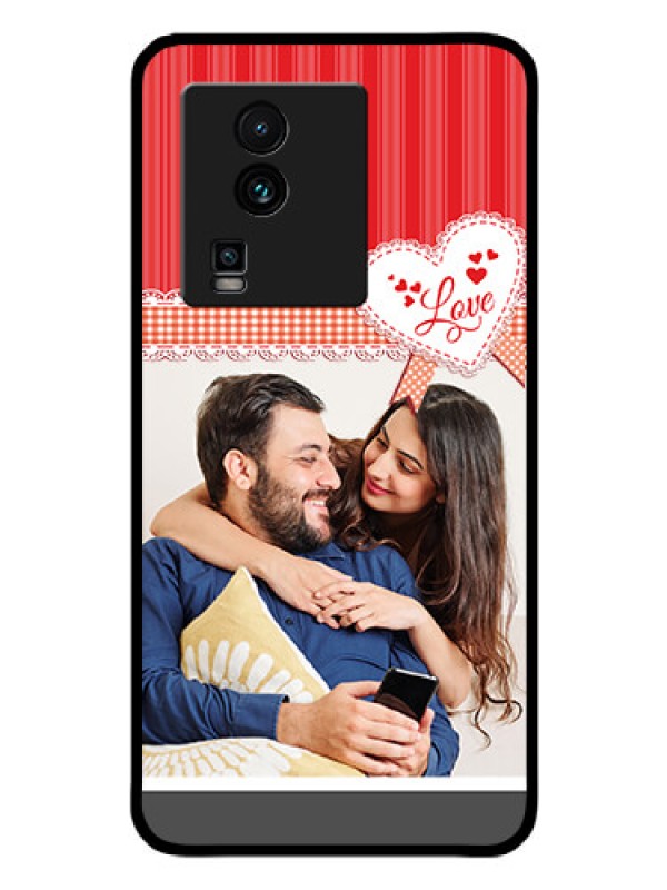 Custom iQOO Neo 7 5G Custom Glass Mobile Case - Red Love Pattern Design