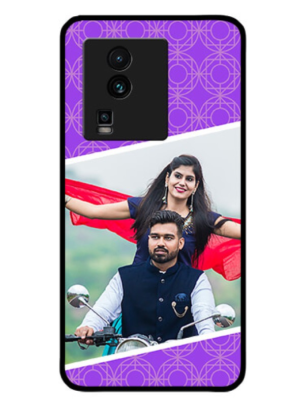 Custom iQOO Neo 7 5G Custom Glass Phone Case - Violet Pattern Design