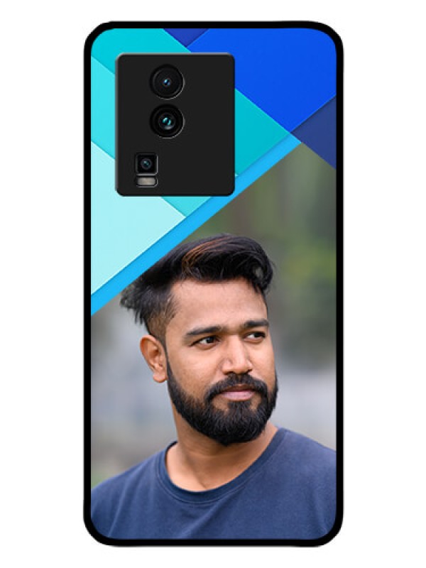 Custom iQOO Neo 7 5G Custom Glass Phone Case - Blue Pattern Design