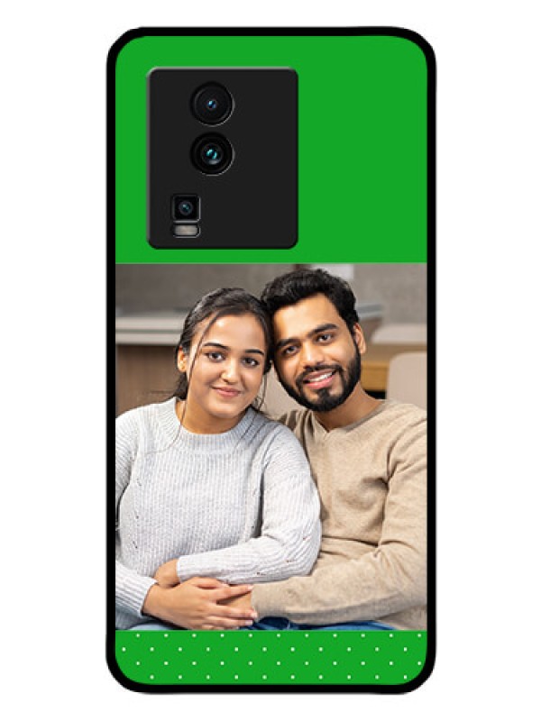 Custom iQOO Neo 7 5G Personalized Glass Phone Case - Green Pattern Design