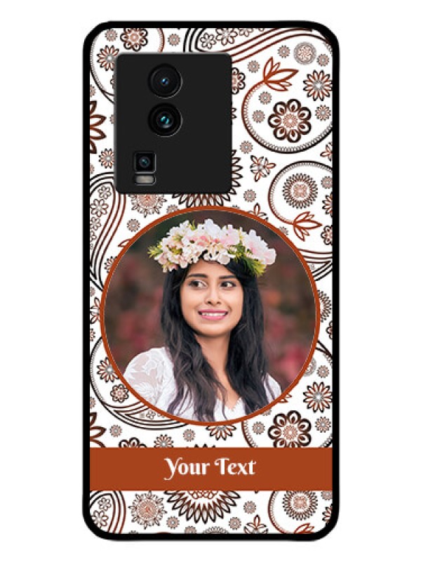 Custom iQOO Neo 7 5G Custom Glass Mobile Case - Abstract Flower Design