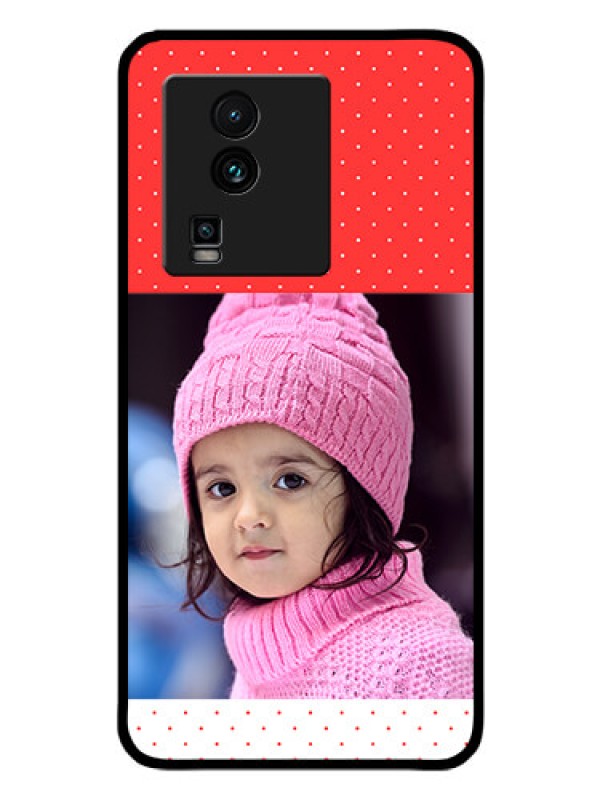 Custom iQOO Neo 7 5G Photo Printing on Glass Case - Red Pattern Design