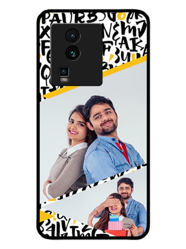 Custom iQOO Neo 7 5G Custom Glass Mobile Case - Letters Pattern Design