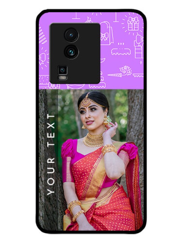 Custom iQOO Neo 7 5G Custom Glass Mobile Case - Birthday Icons Design