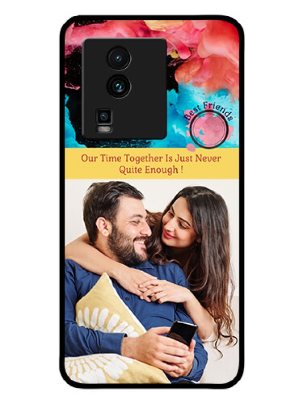 Custom iQOO Neo 7 5G Custom Glass Mobile Case - Quote with Acrylic Painting Design