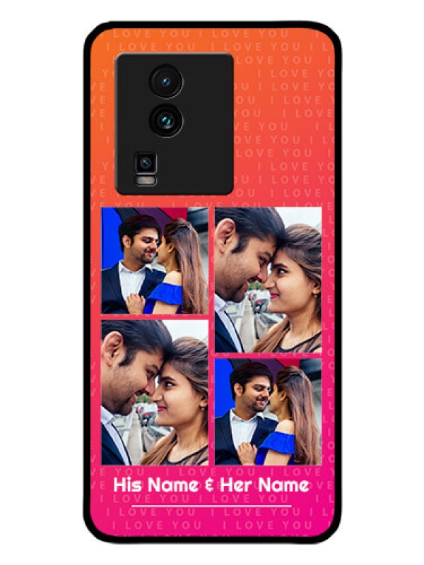 Custom iQOO Neo 7 5G Custom Glass Phone Case - I Love You Pink Design