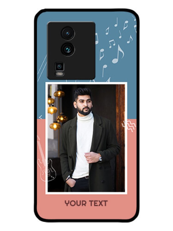 Custom iQOO Neo 7 5G Photo Printing on Glass Case - with Color Musical Note Design