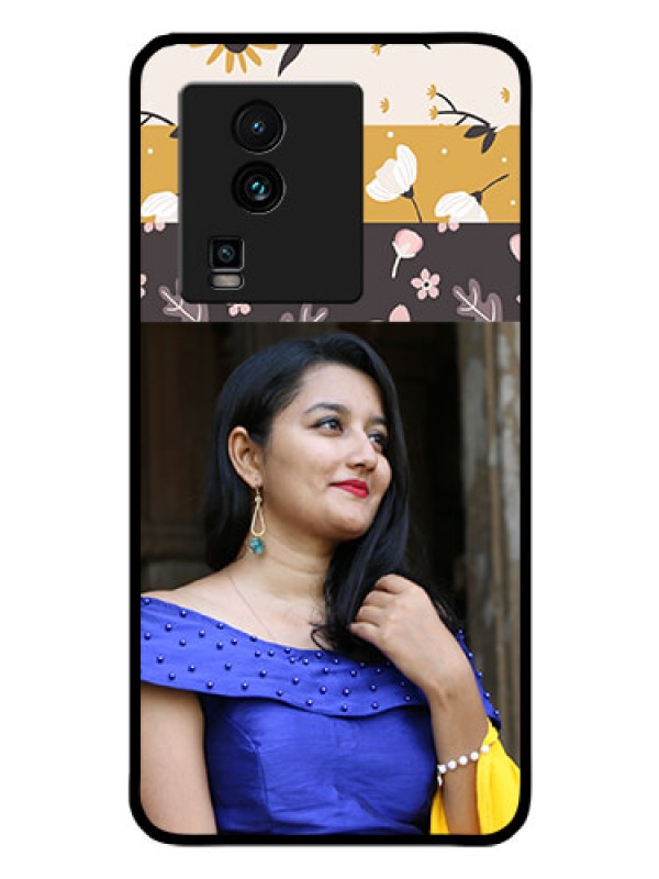 Custom iQOO Neo 7 5G Custom Glass Phone Case - Stylish Floral Design