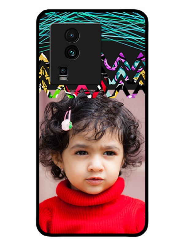 Custom iQOO Neo 7 5G Personalized Glass Phone Case - Neon Abstract Design
