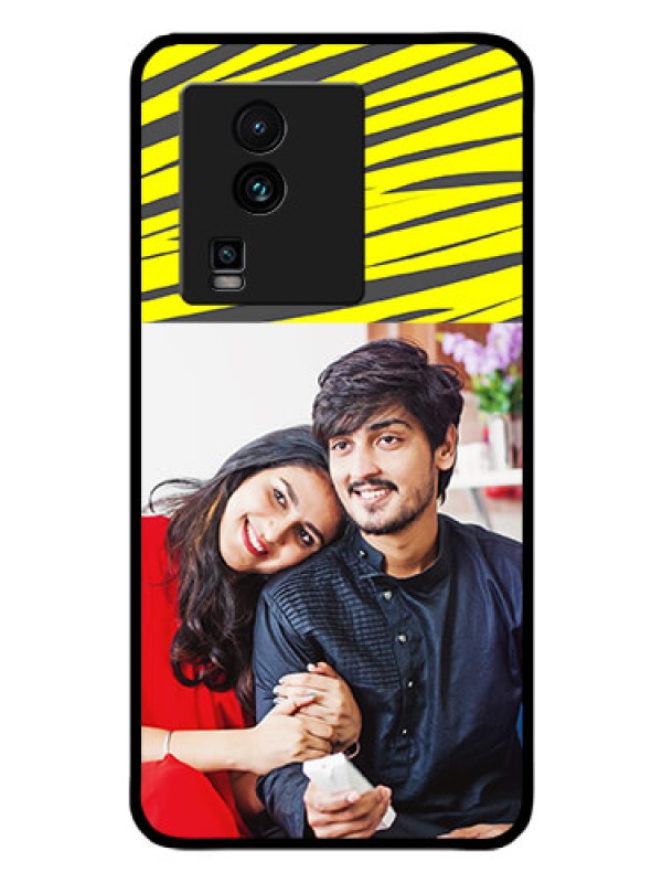 Custom iQOO Neo 7 5G Photo Printing on Glass Case - Yellow Abstract Design