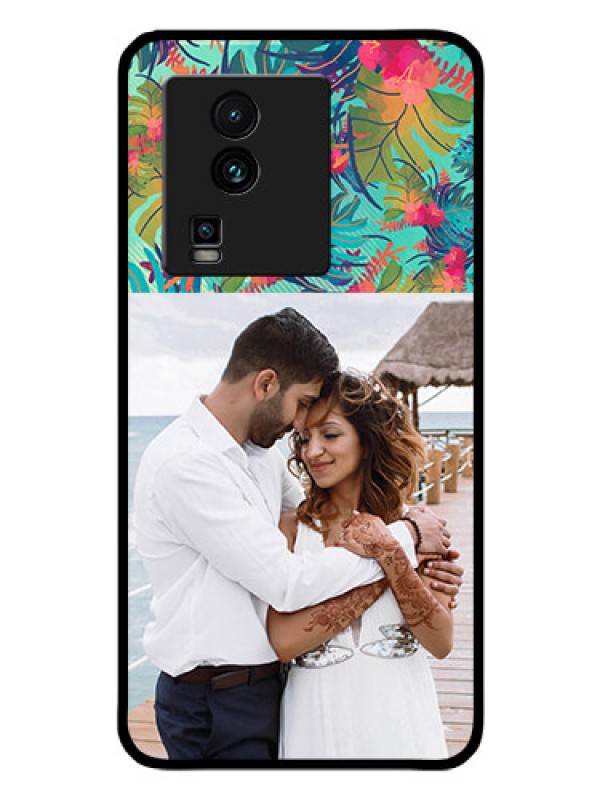 Custom iQOO Neo 7 5G Photo Printing on Glass Case - Watercolor Floral Design