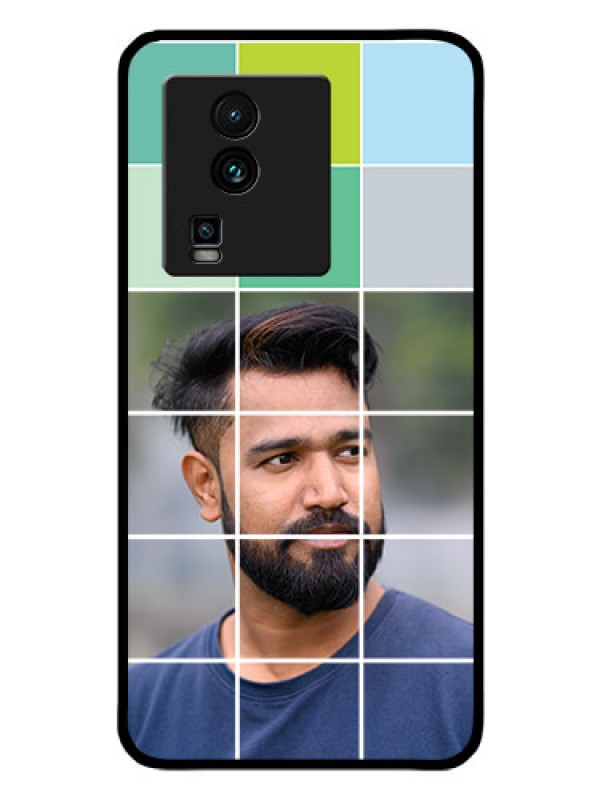 Custom iQOO Neo 7 5G Photo Printing on Glass Case - with white box pattern